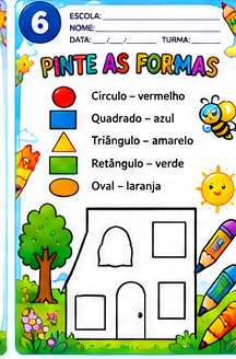Atividade real EducaKids: Pinte as formas