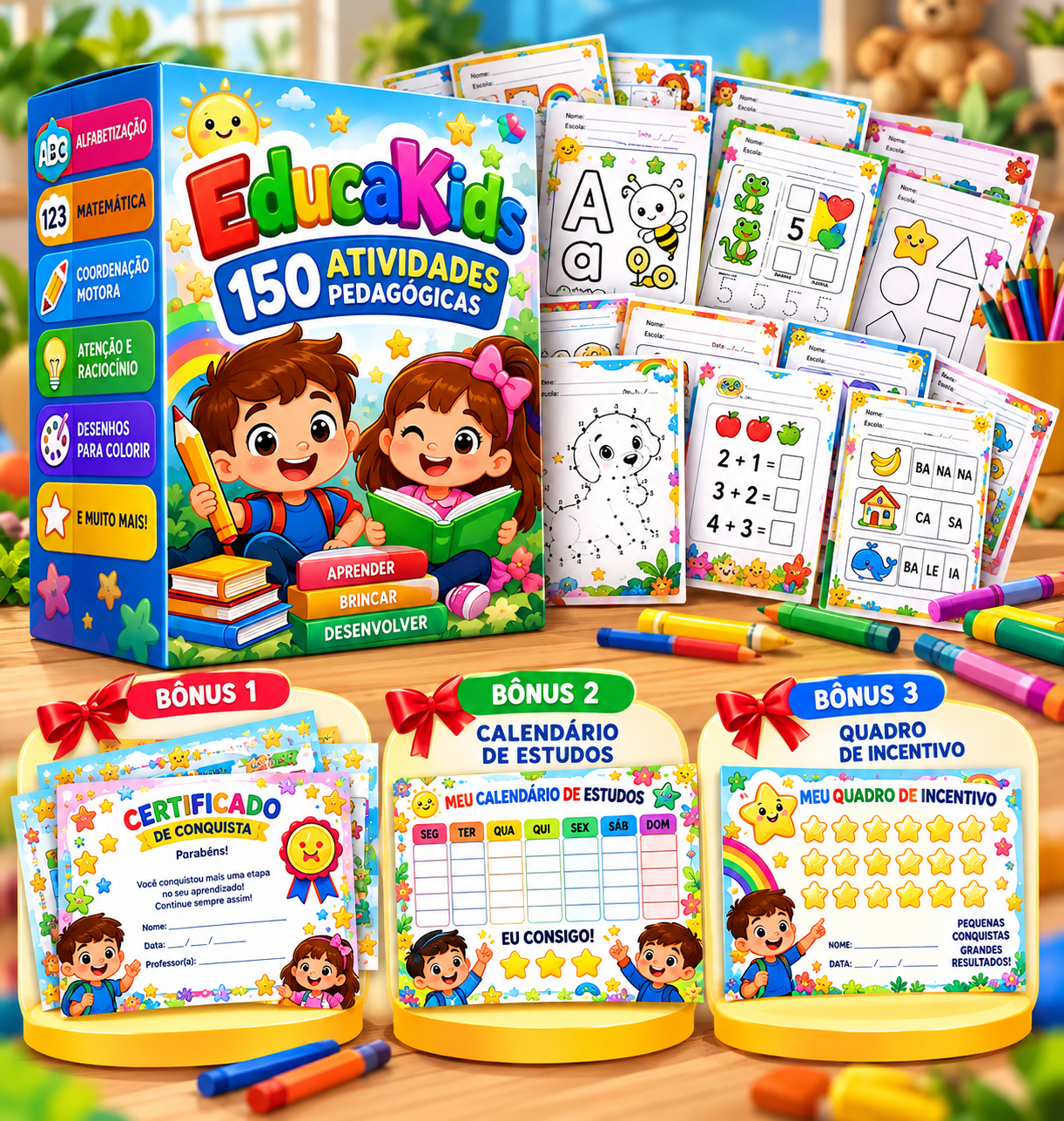 EducaKids: kit de 150 atividades infantis para imprimir
